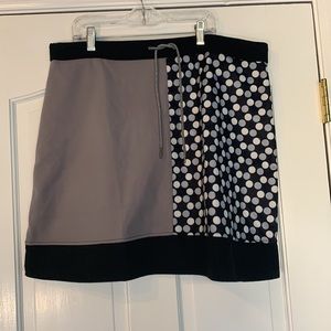 MISSLOOK soft flannel fleece polka dot grey and black skirt Size XL